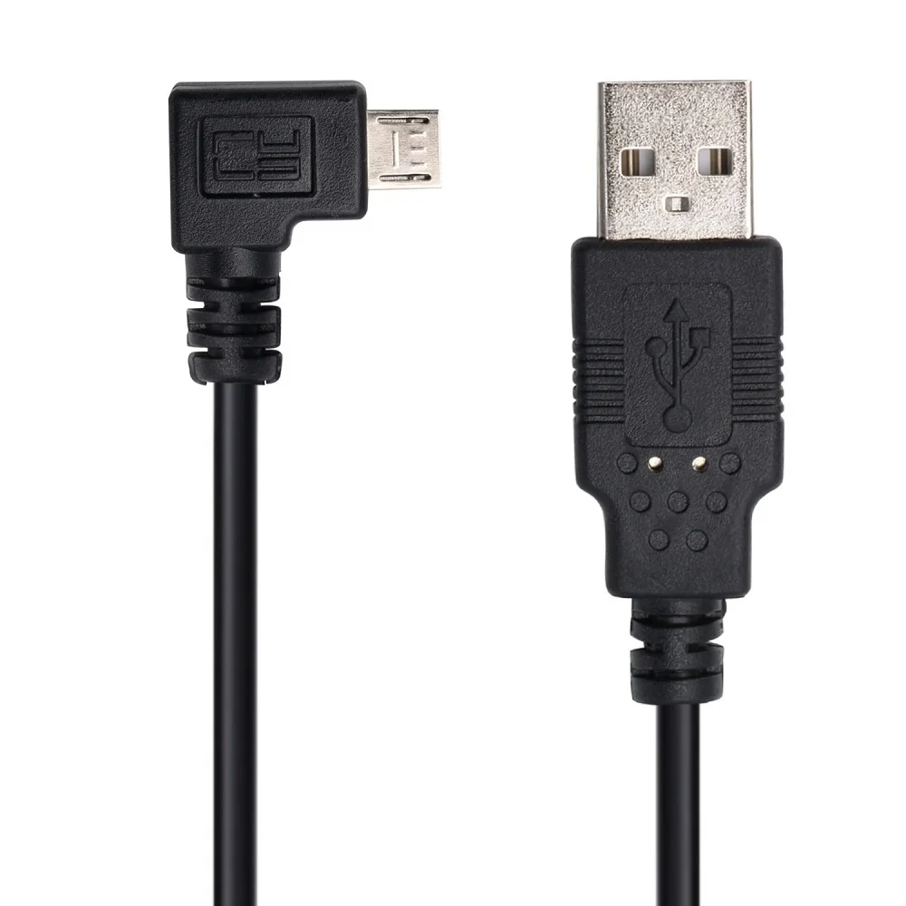 right Micro USB B штекер для USB A со штепселем, для передачи данных и подзарядки кабель левый и правый угол 90 градусов - Цвет: right