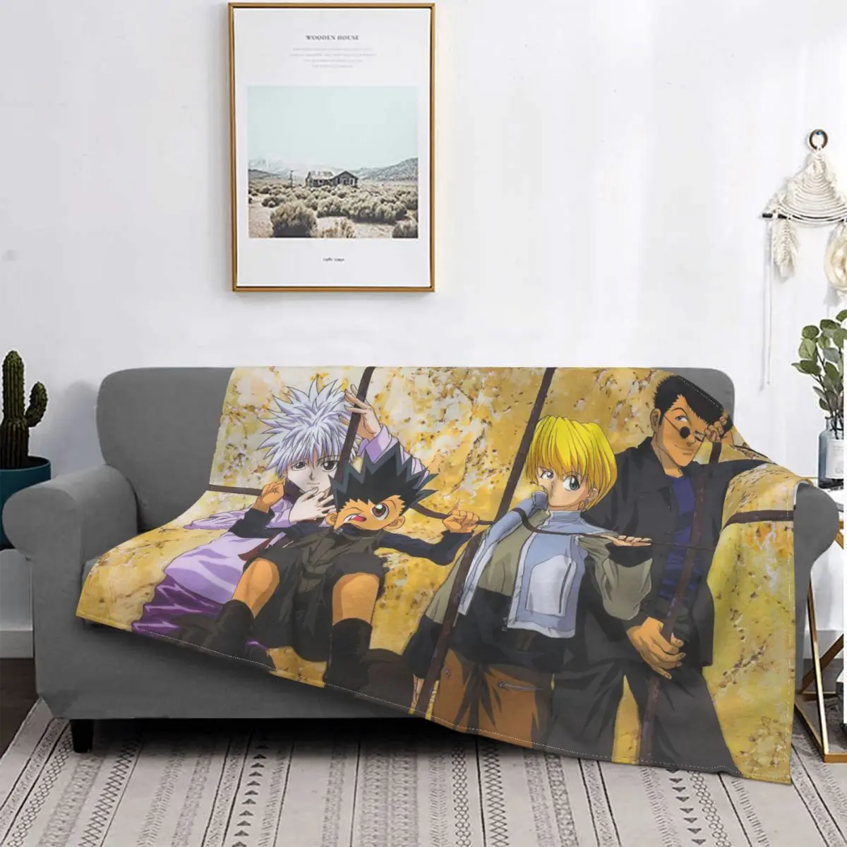Hunter X Hunter Anime Knitted Blankets Killua Zoldyck Kurapika Freecss