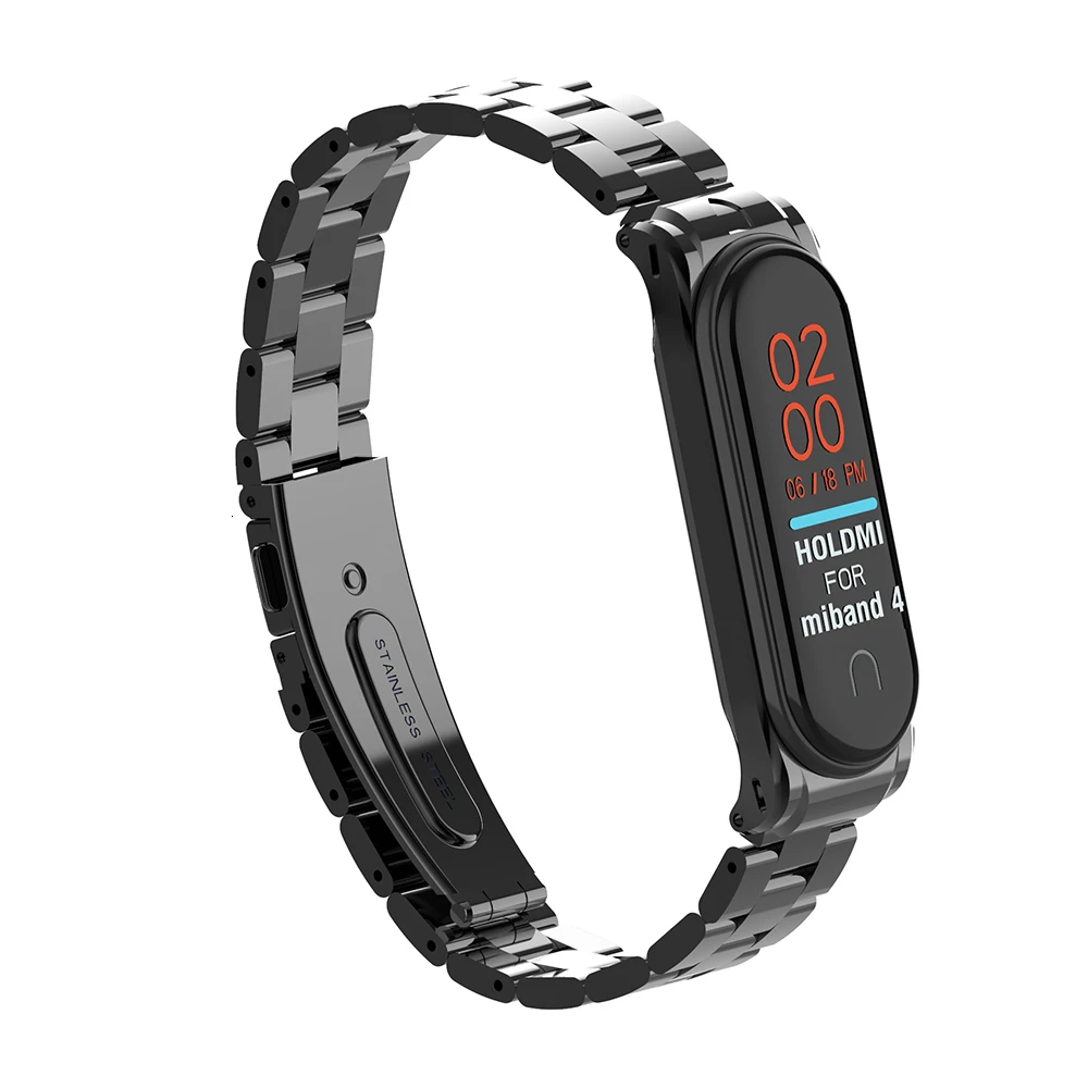 Ремешок из нержавеющей стали для xiaomi mi band 3 4, металлический ремешок для часов, умный Браслет mi band 3, сменные ремешки для часов mi 3 4