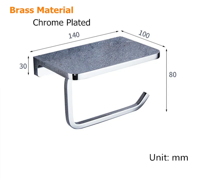 Хром Держатель туалетной Бумага держатель Латунь туалетная бумага держатели Полотенца держатель мобильного телефона Туалет Бумага Кухня держатель для туалетной бумаги Ванная комната оборудования - Color: Chrome plated