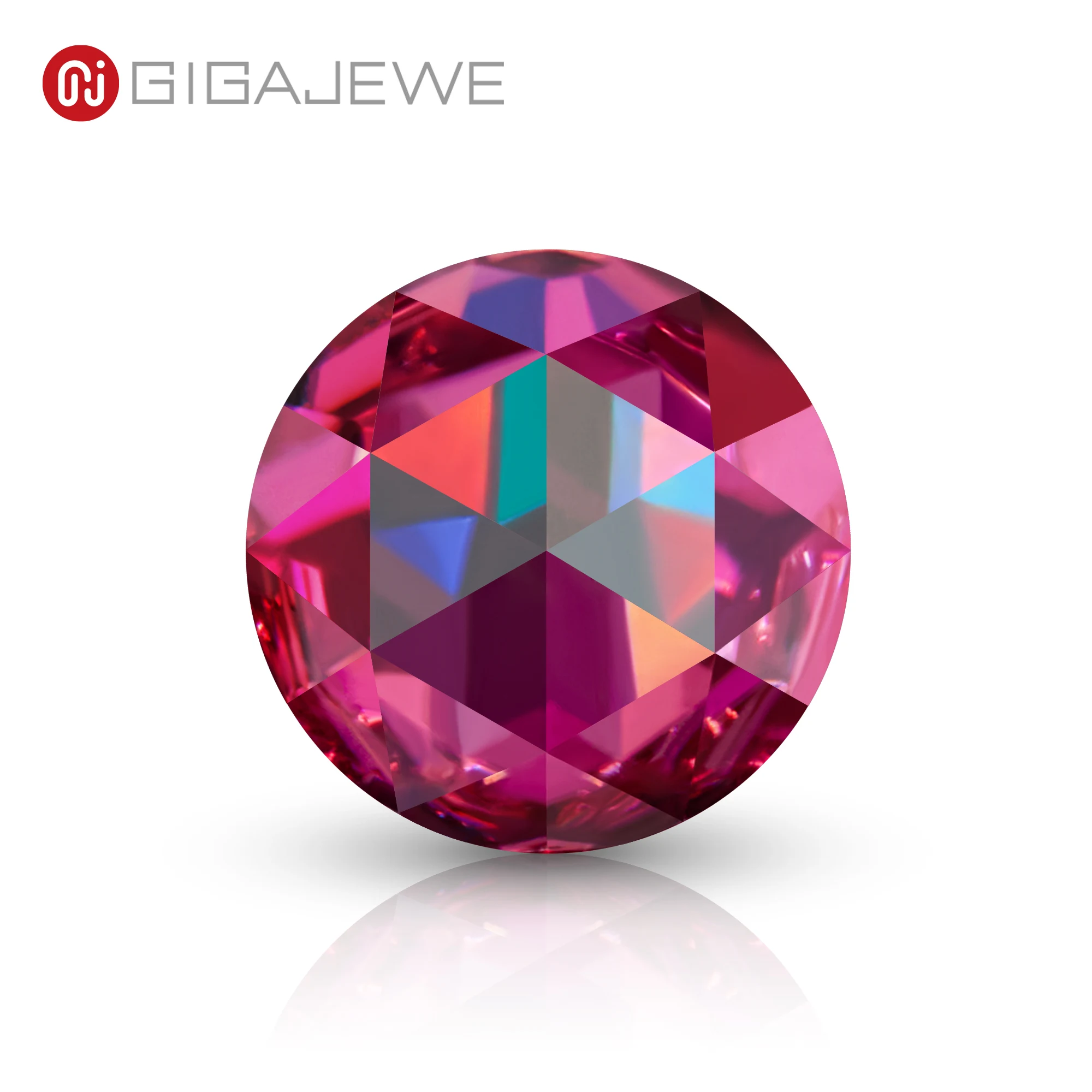 

GIGAJEWE Moissanite Hand-Cutting Rose Cut Red Pink Color VVS1 Premium Gems Loose Diamond Test Passed Gemstone For Jewelry Making