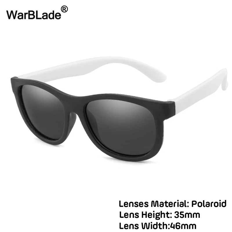 black white gray WarBlade/новые детские солнцезащитные очки, Детские поляризованные солнцезащитные очки для мальчиков и девочек, силиконовые защитные очки для малышей, затемненные очки UV400 - Цвет линз: black white gray