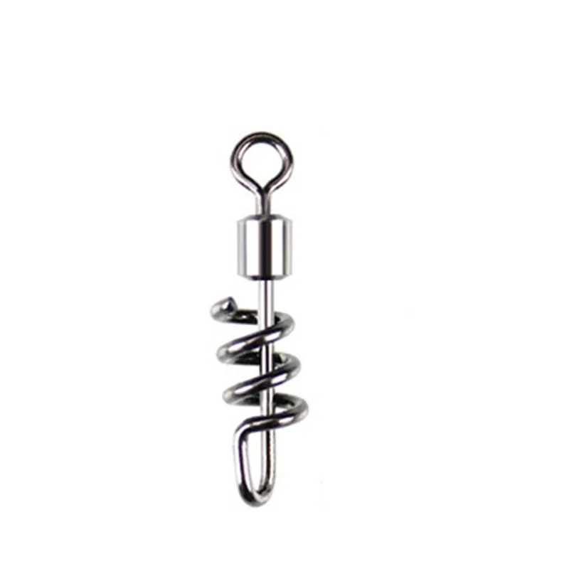 

20pcs Fishing Bait Hook Connectors Corkscrew Swivel Snap Quick Connector Accessory for Fishing Bait Hook