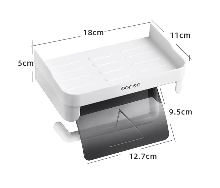 Wall Mount Roll Paper Storage Rack Multi-function Toilet Paper Holder Rack Bathroom Rack Shelves 3 Colors Bathroom Accessories 6