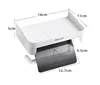 Wall Mount Roll Paper Storage Rack Multi-function Toilet Paper Holder Rack Bathroom Rack Shelves 3 Colors Bathroom Accessories 6