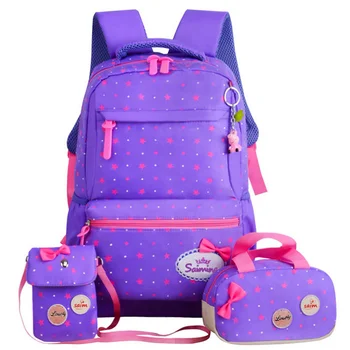 

New Fashion Kids Children Character Backpack Rucksack School Bag Personalised Star Pattern Zipper Bags