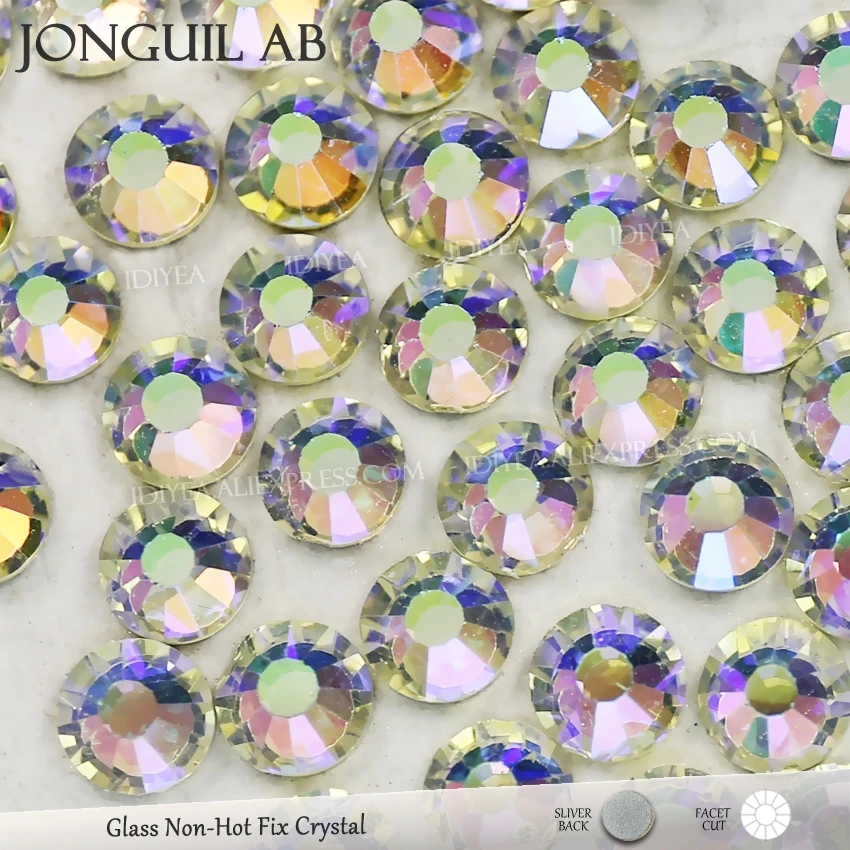 

Jonguil AB all sizes SS3-SS30 Non HotFix Rhinestones crystals strass glitters strass for DIY nail art Decoration decors manicure