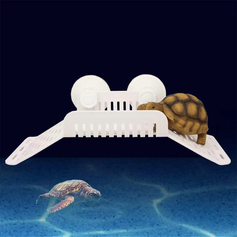 

Bridge Shape Amphibious Reptiles Bask Platform Turtle Floating Platform with Sucking Disk Aquarium Terrarium Decoration