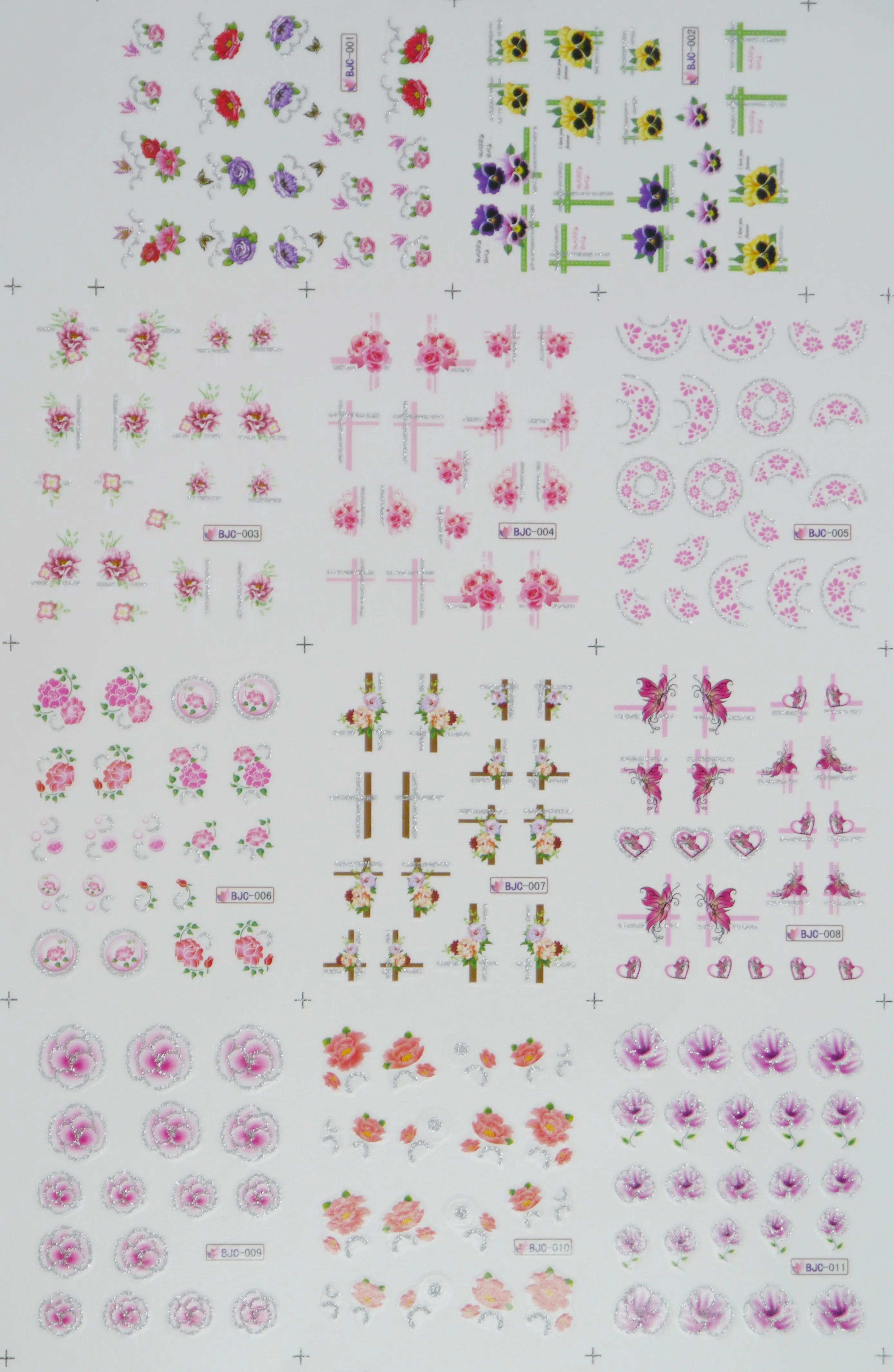 12 шт./компл. наклейки для ногтей с большим водяным знаком BJC100-198 луковая пудра