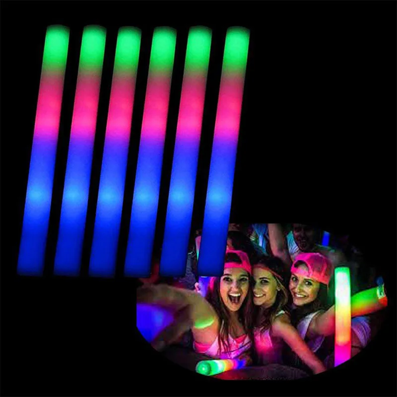 Rave пользовательские лого светящиеся палочки для свадьбы красочный мигающий светодиодный светильник палка для концертного мероприятия пенная палочка светящаяся палочка светодиодный Вечерние