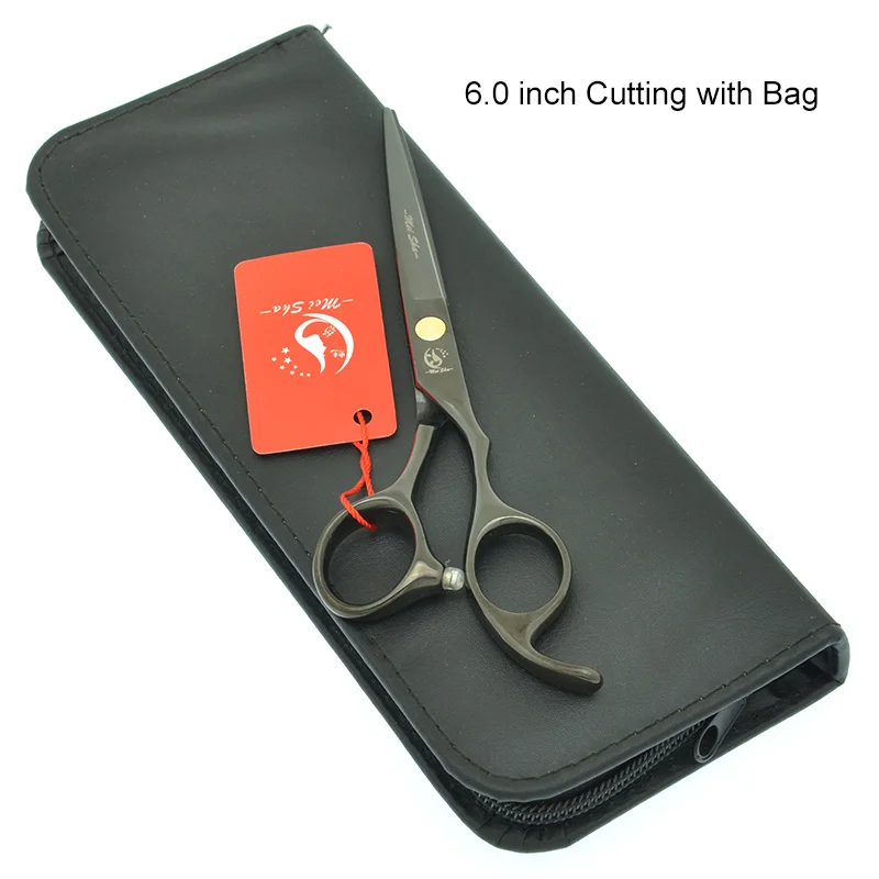HA0095 with Bag 60 Черные Профессиональные Парикмахерские ножницы Meisha 5,5/6 дюймов, ножницы для стрижки волос, филировочные ножницы для парикмахерских, инструмент для парикмахерских HA0094 - Цвет: HA0095 with Bag 60