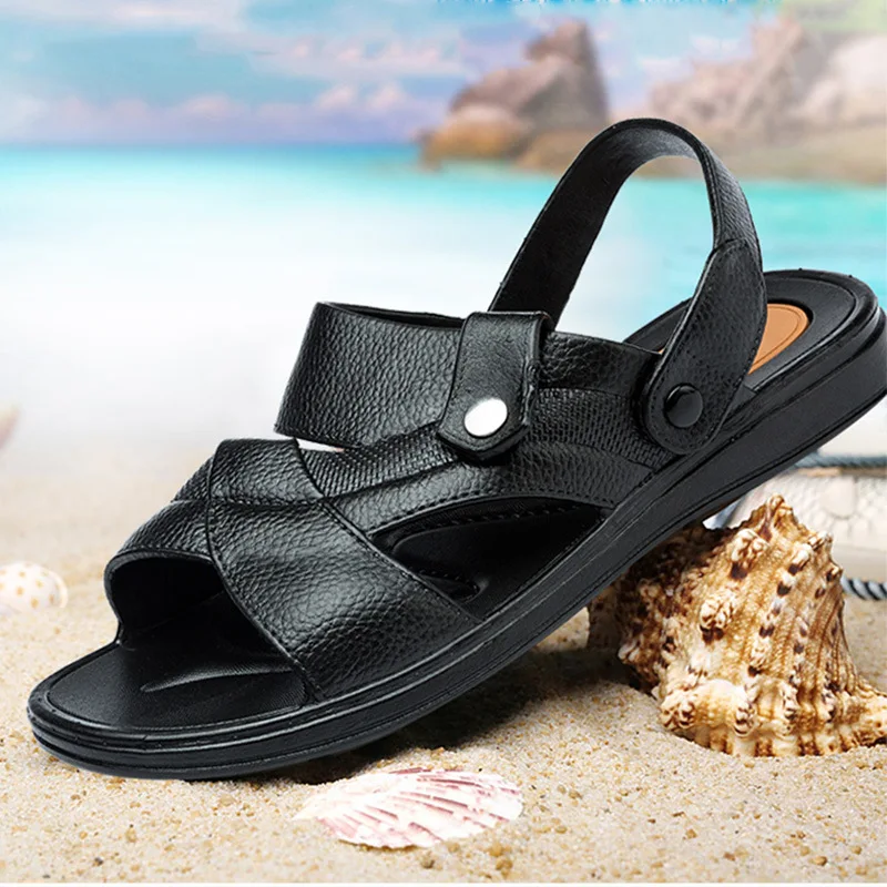 

Thick Soft-Sole Men's Casual Sandals 2019 Summer New Style Breathable Outdoor Beach Anti-slip Wear-Resistant Double Purpose Slip