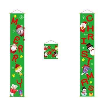 

Merry Christmas Porch Sign Decorative Door Banner Christmas Decorations for Home Hanging Christmas Ornaments