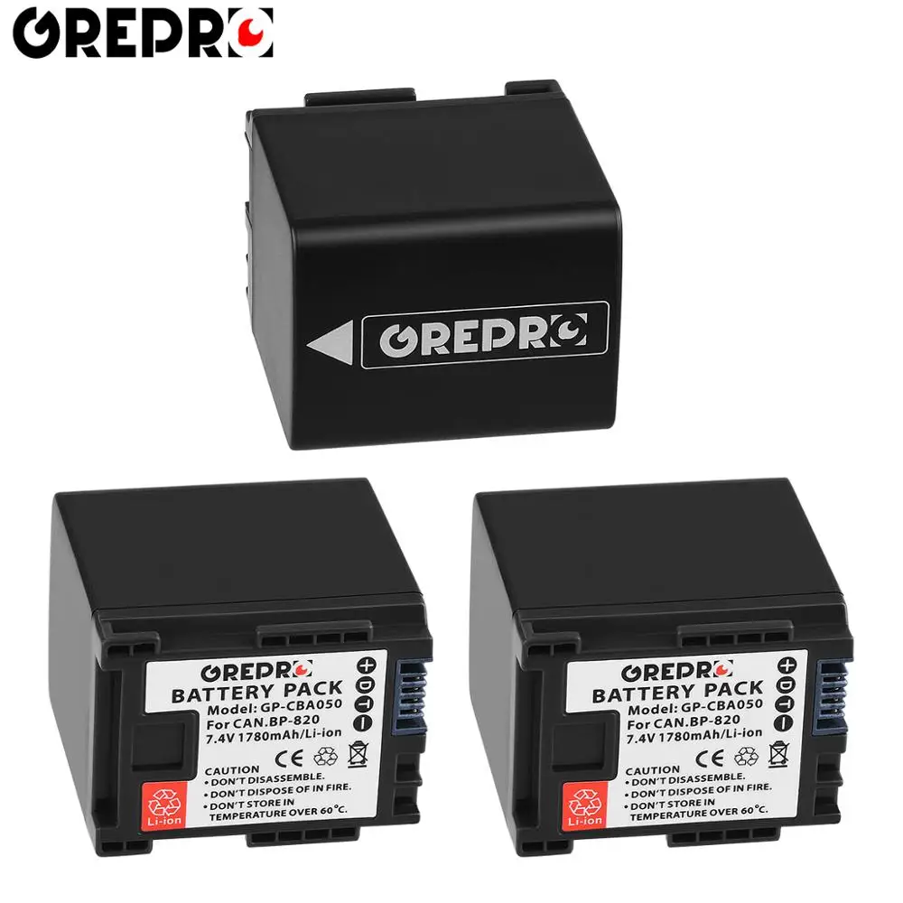 3 battery 1780 мА/ч, BP-820 BP-820 Батарея для Canon VIXIAGX10, HFM30, HFM31, HFM32, HFM300, HFM301, HFM40, HFM41, HFM400, XA10, HFG21, HFG30, HFG40 - Цвет: 3 battery