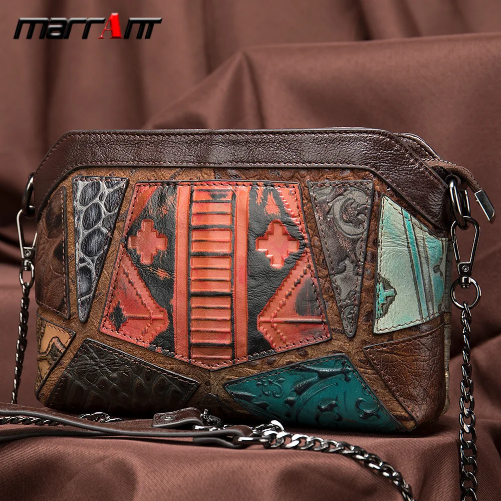 

Female Spell Color Head Layer Cowhide Shoulder Bag Lady Small Satchel Trend