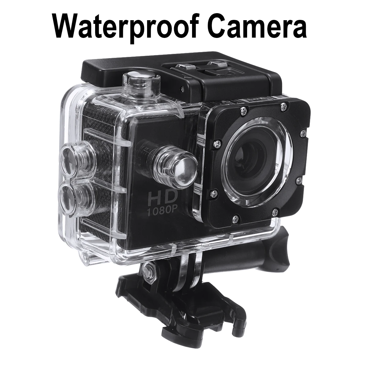 white Sports Action Camera Full HD 1080p Recording Waterproof 30m deep 