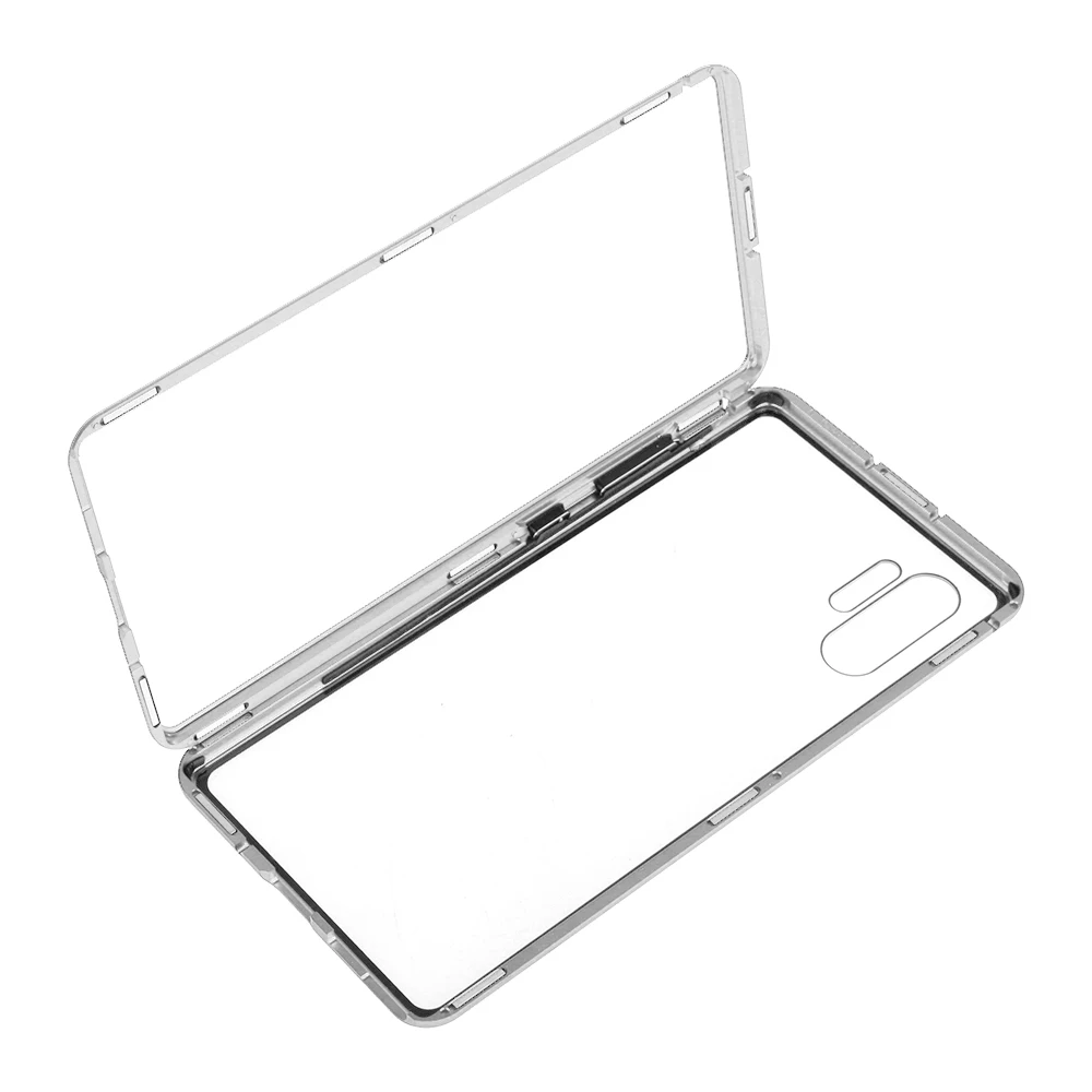 Для samsung Note 10 Pro Магнитный адсорбционный металлический чехол из закаленного стекла для сотовых телефонов прозрачный защитный чехол