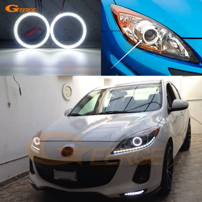 for mazda 3 mazda3 bl 2009 2010 2011 2012 2013 ultra bright smd led angel eyes halo rings kit day light car styling accessories
