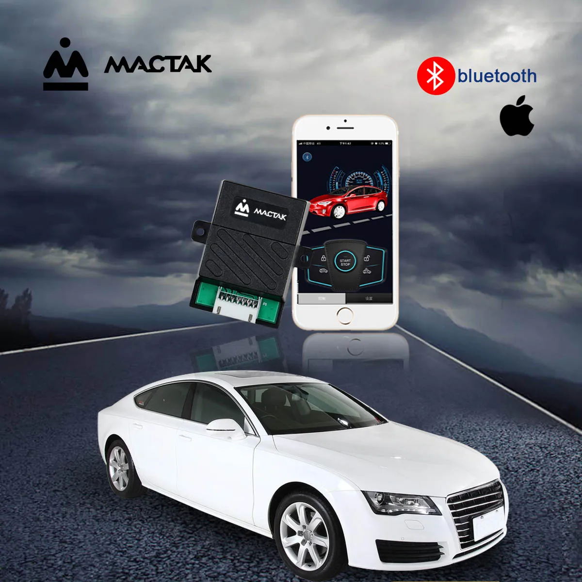 

Smart phone ios remote control start and stop control car alarm safety button and keyless access to the PKE rose window