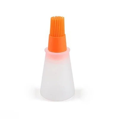 Orange 2 In 1 Portable Silicone Oil Brush With Bottle Lecythus Pastry Cake Baking Accessories BBQ Basting Tool Kitchen Cooking Gadgets - Цвет: Orange