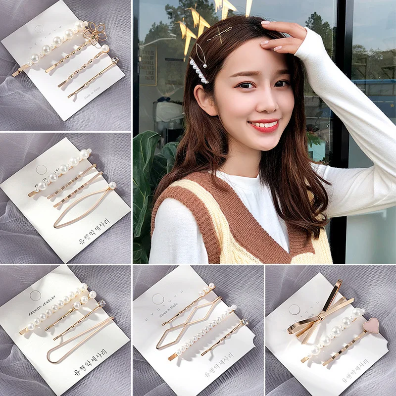 

1set Pearl Metal Hairclips Women Hair Clip Girls Hairpins Hariband Bobby Pin Hair Accessories Barrette Hairgrip Styling Tool