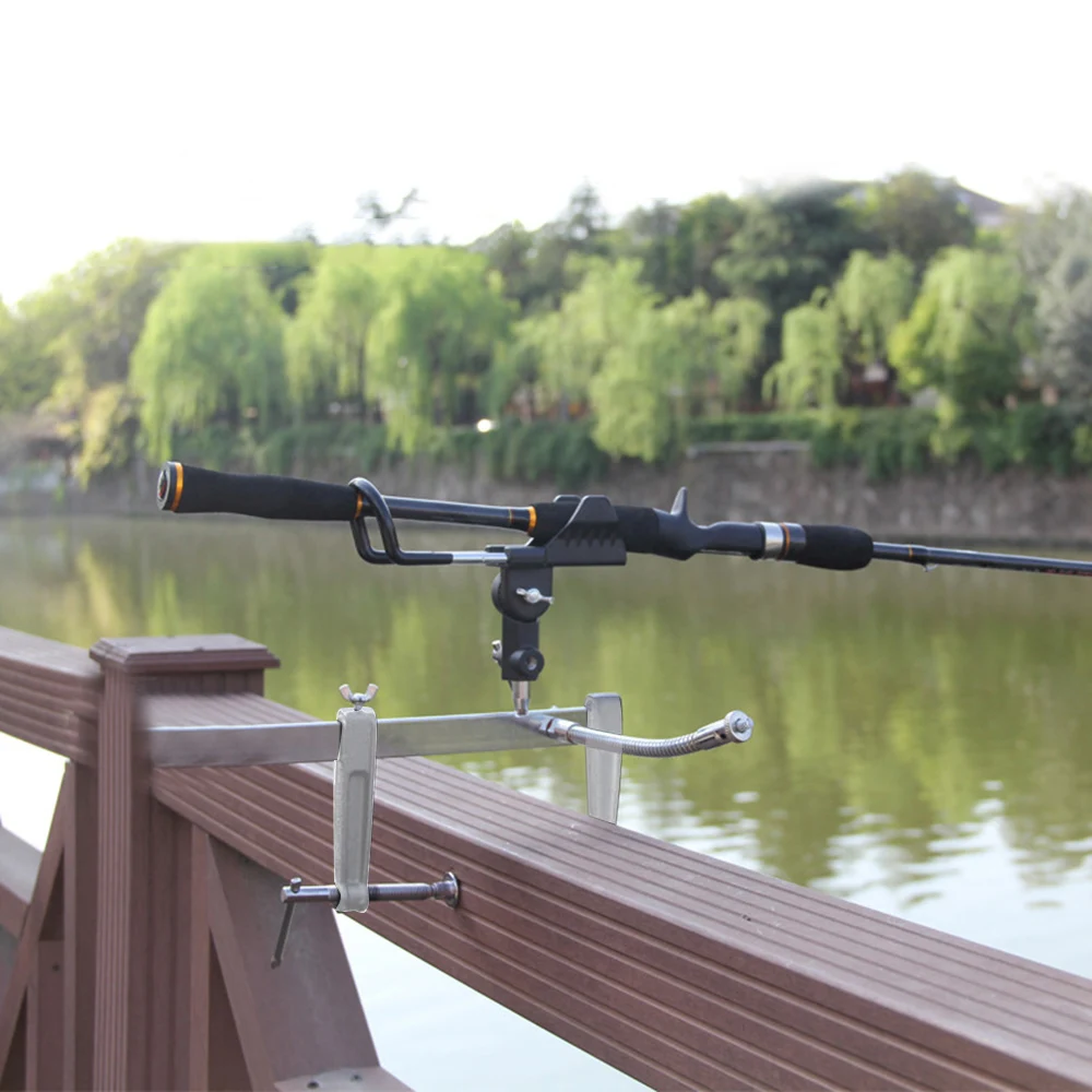 

Fishing Support Rod Holder Heavy Duty Metal Universal Clamp-On Boat Deck Mount Fishing Pole Rod Holder