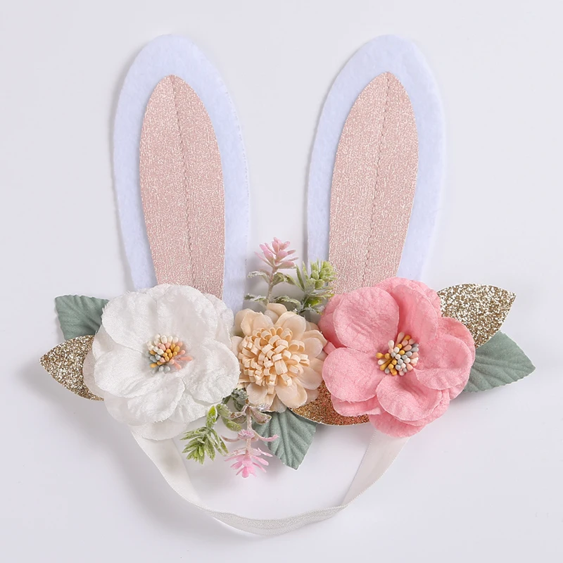 newborn socks for babies Bunny Ear Headband Baby Flower Headbands For Girls Kids Felt Cloth Hair Accessories Princess Handmade Elastic Bands Photography baby accessories clipart Baby Accessories