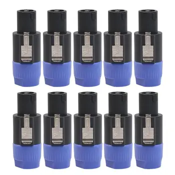 

ALLOYSEED 10Pcs/Lot 4-Pole 4Pin NL4FC Connector Ohm Plug Speaker Audio Cable Plug Adapter 4 Pin Speakon Female Jack Accessories