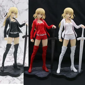 

3 Models Standing Saber Fate War Action Anime figure Red Black White Clothes Seba Figure Dolls Kid children Toys 24cm