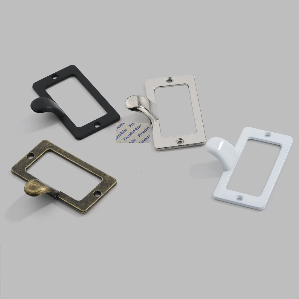 50Pcs Zinc Alloy Rectangle Library File Cabinet Drawer Index Card Tag Label Holder Metal Frame White Black Bronze Silver