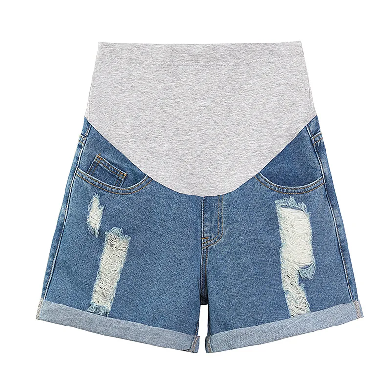 

Summer Women Hole Solid Maternity Shorts for Pregnant Women Shorts Pregnancy Short High Waist Denim Short Maternity Clothes