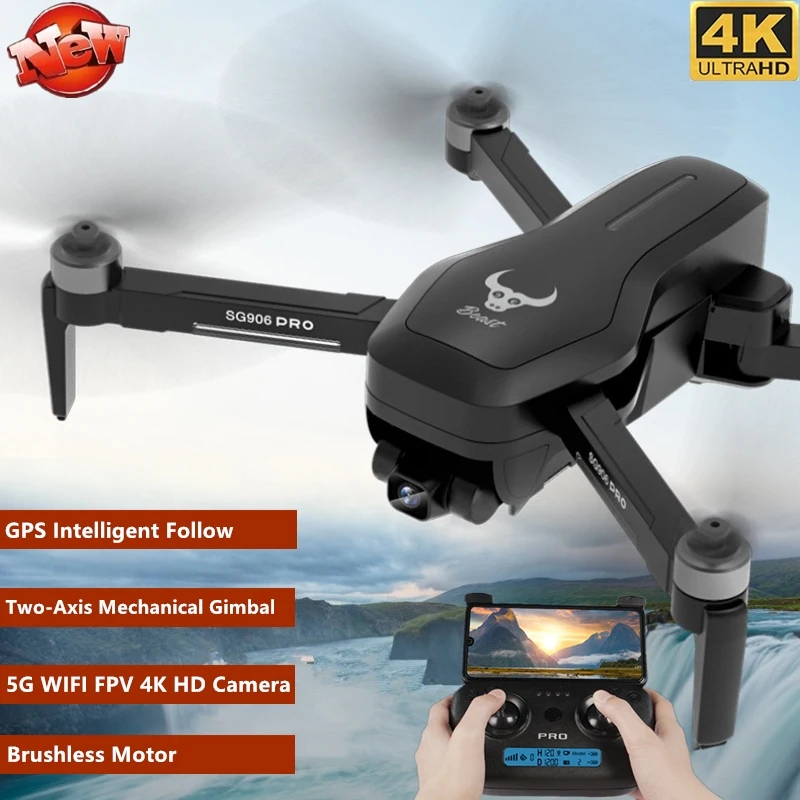 Бесщеточный Радиоуправляемый Дрон с GPS 4K 5G Wi Fi FPV двухосный стабилизатор против