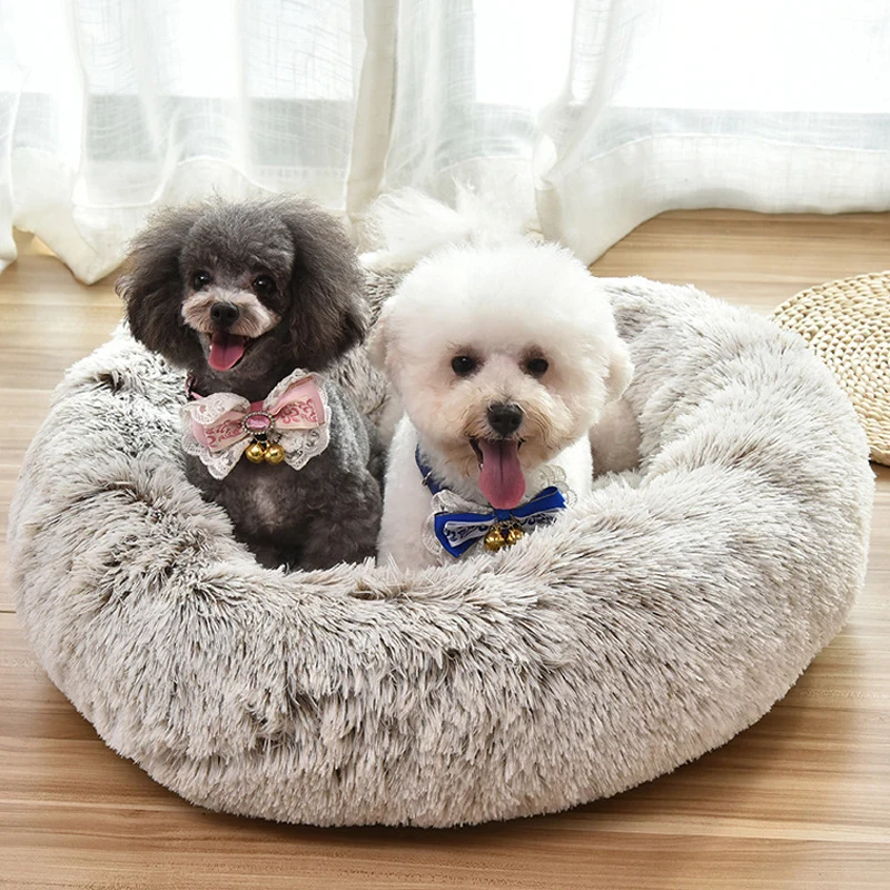 jianchi Round Pet Nest Soft Washable Fluffy Long Plush Pet Bed Sofa Nest Sleeping Cushions Cats and Dogs Winter Warm Pet Nest Color : Z, Size : 110cm