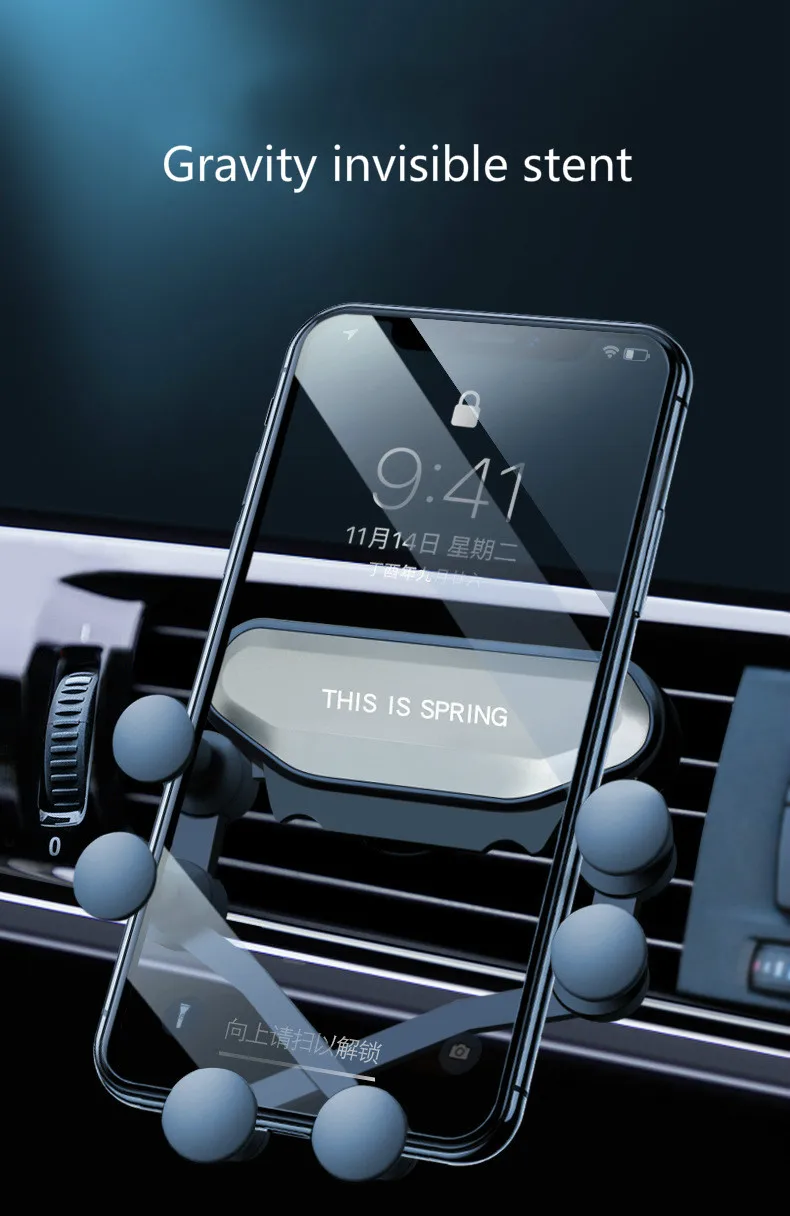 Автомобильный держатель для телефона с вентиляционным отверстием для IPhone X 8 Xiaomi 360 Degreen, универсальный держатель для мобильного телефона с gps