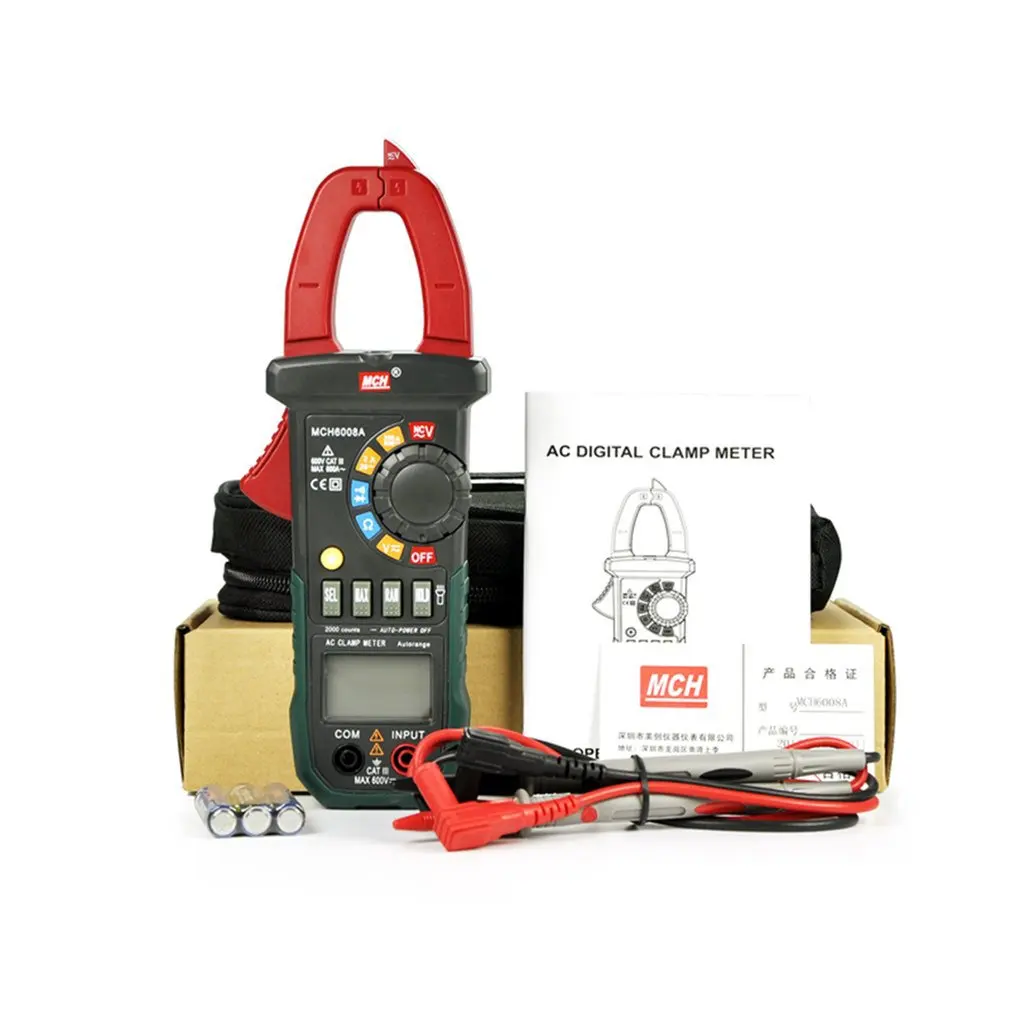 MCH-6008A цифровой зажим тип мультиметр AC и DC измеряемая температура частота емкость