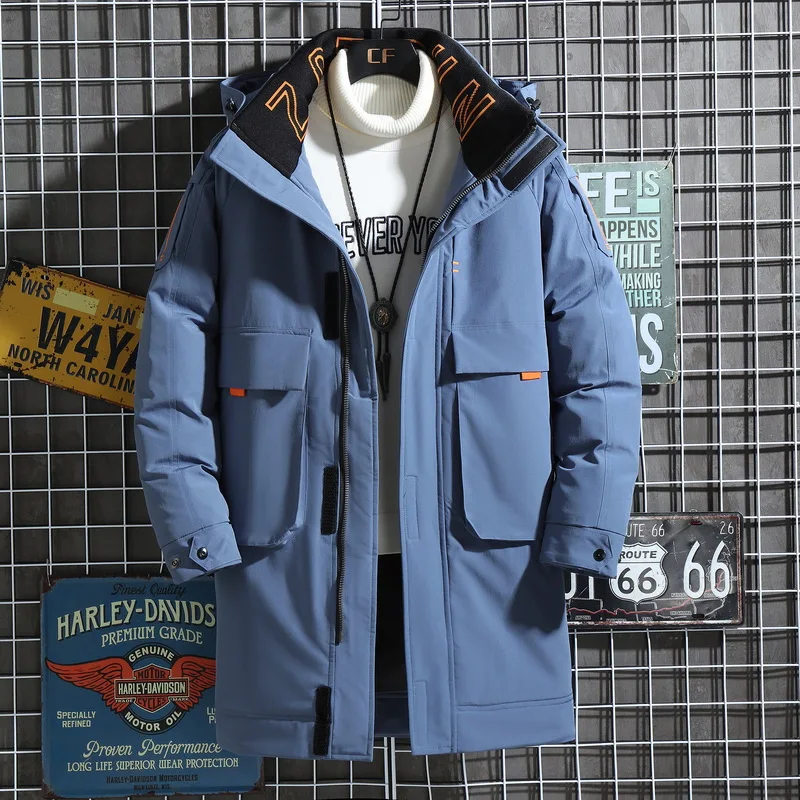 -30 Grad Winterjacke Herren Weiße Ente Daunenjacke Mode Kapuzenkragen Windjacke Warm halten verdickter Mantel Herren mit Taschen_voghion.com