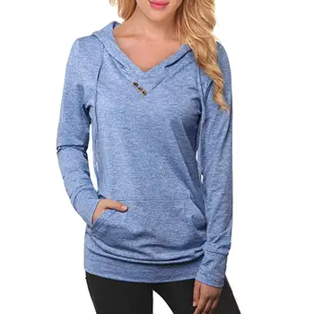 

Fall Chic Women Solid Color Long Sleeve Casual Pullover Hoodie Sweatshirt Fashion Ladies running sports and Casual Sweatshirt
