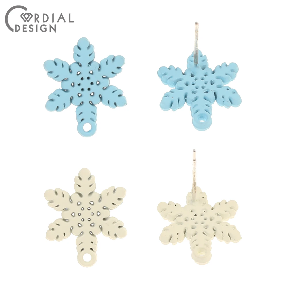 

Cordial Design 100Pcs 13*16MM Earrings Stud/Snowflake Shape/DIY/Jewelry Accessories/Paint Effect/Jewelry Findings & Components