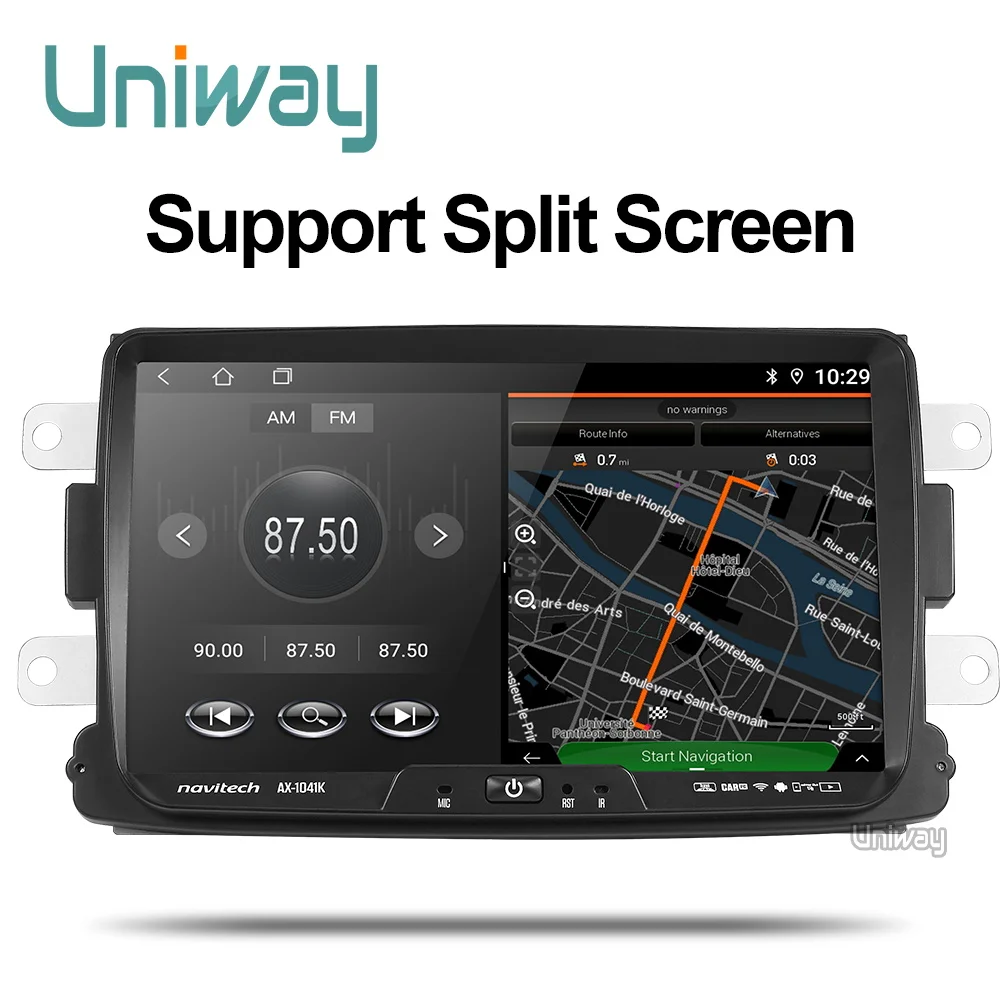 Uniway ADXY8071 android 8,1 автомобильный dvd для Renault Dacia Duster Sandero Lodgy Dokker с одним din Автомобильный Радио gps навигация