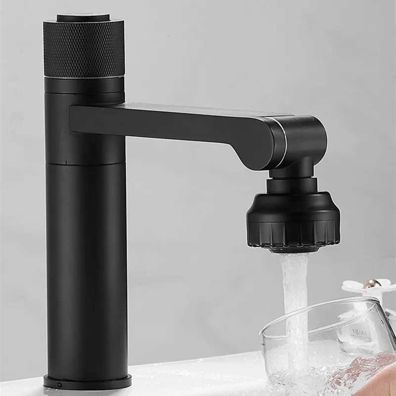 

Tuqiu Multifunction Bathroom Faucet Blac Sink Faucet Hot Cold Water Mixer Crane Chrome Deck Mounted Universal Water Taps