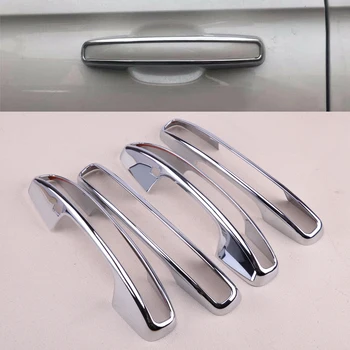 

4Pcs Car ABS Silver Door Handle Cover Overlay Trim Fit For Ford Expedition 2018 2019