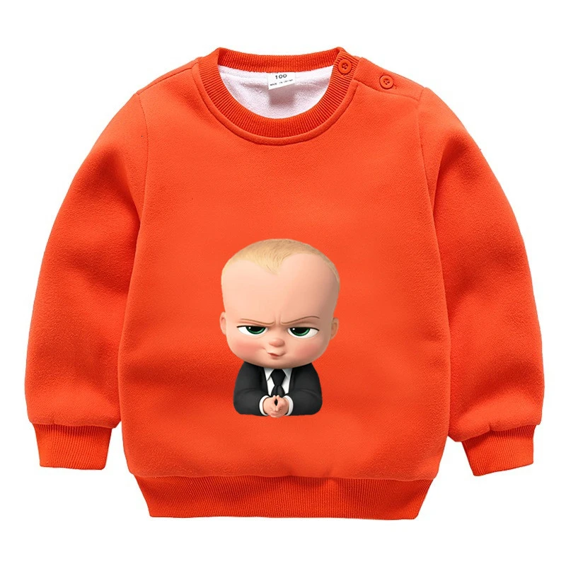 wholesale movie Boss Baby winter Plus velvet Sweatshirt Boys Girls Funny lovely color Kid O-Neck Tops Children Cartoon Baby - Цвет: as picture