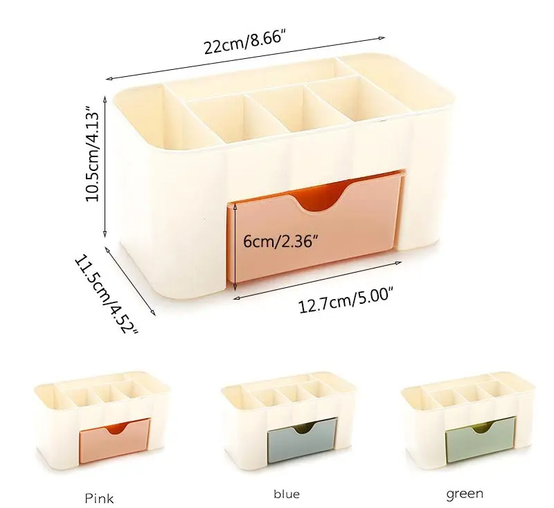 Makeup Organizer Plastic Box Fashion Cosmetic Storage Box With Drawers Desktop Plastic Jewellery Box Woman Girls Home Make Up