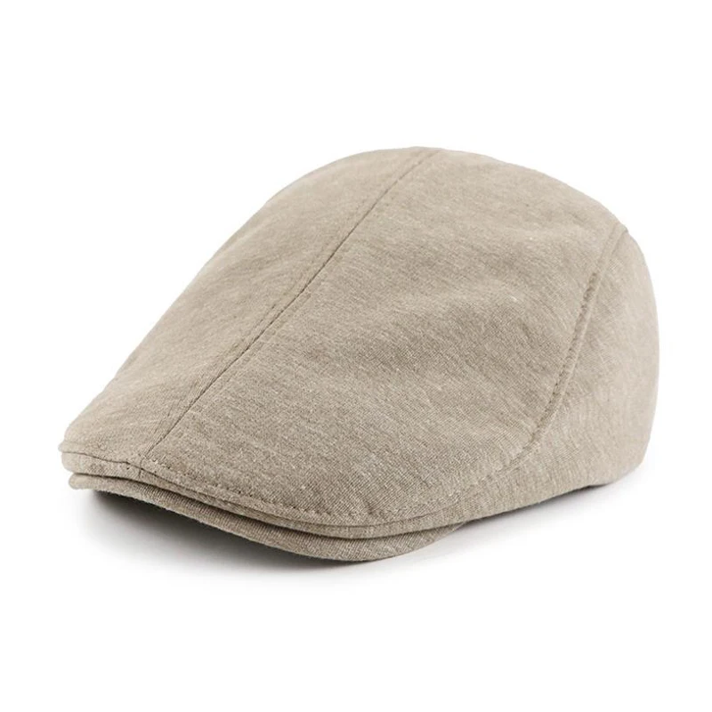 [JAMONT] Autumn and winter caps solid color blank men's and women's casual hats retro British painter beret hat elastic adjustm