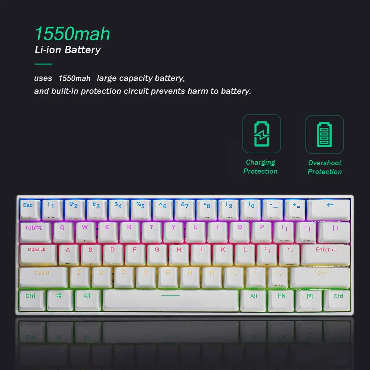 60% NKRO bluetooth 5,0 type-C RGB Gateron Cherry MX Outmu Switch механическая клавиатура PBT Double Shot Keycap игровая клавиатура