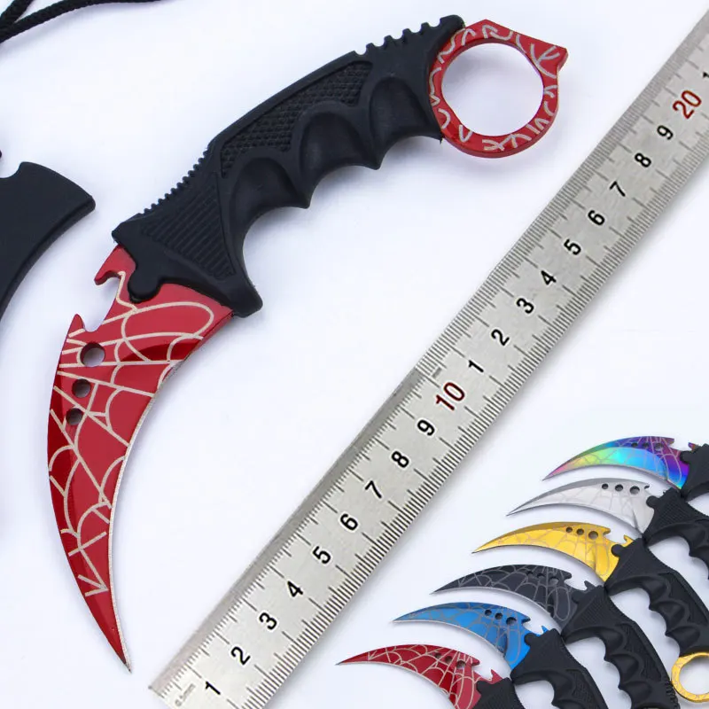 

Outdoor Self Defense Portable Knife Csgo Anti Terrorist Elite Colorful Titanium Claw Knife Eagle Mouth Claw Knife Edc Titanium