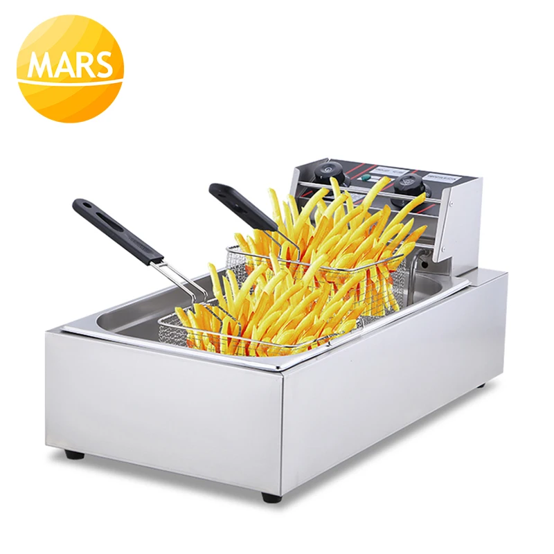 Electric Deep Fryer Commercial Stainless Steel Grill Frying Pan French