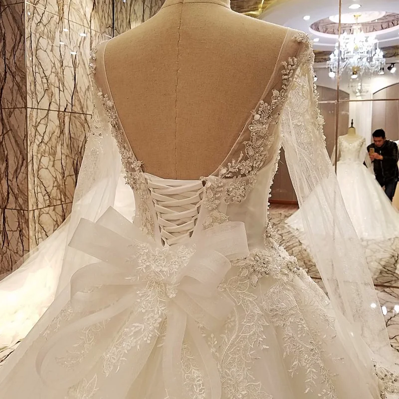 LS99064 элегантное кружевное свадебное платье бальное с кристаллами Свадебные