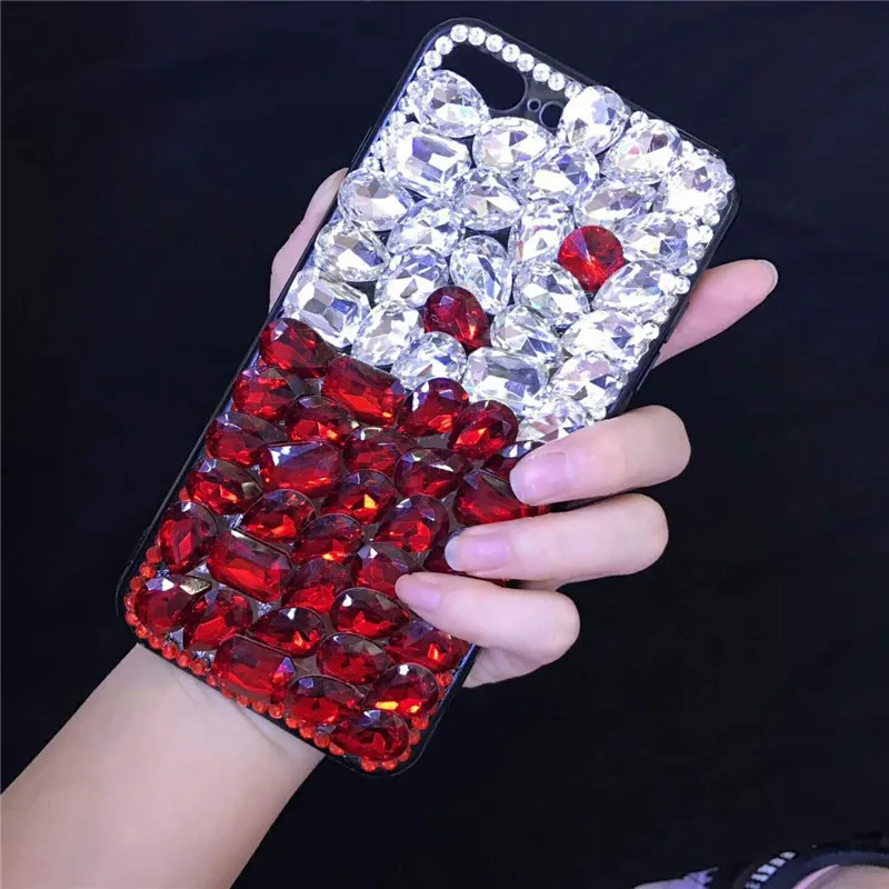 Для iPhone XS Max XR 6 5 &quot6 1&quot 8 &quot9 2018 чехол с Красным бриллиантом Fundas Coque de telefon Kilifi