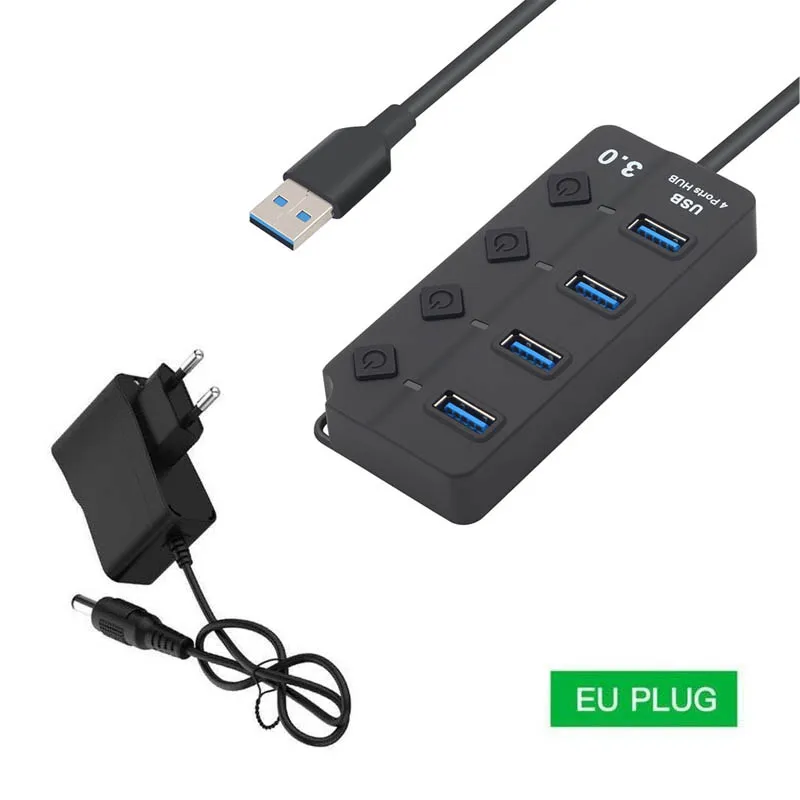 Usb-концентратор 3,0 с портом адаптера питания как зарядное устройство и usb-разветвитель Мульти USB порт 4 7 Компьютерные аксессуары Rozdzielacz USB 5 Гбит/с высокая скорость - Цвет: as the picture shown